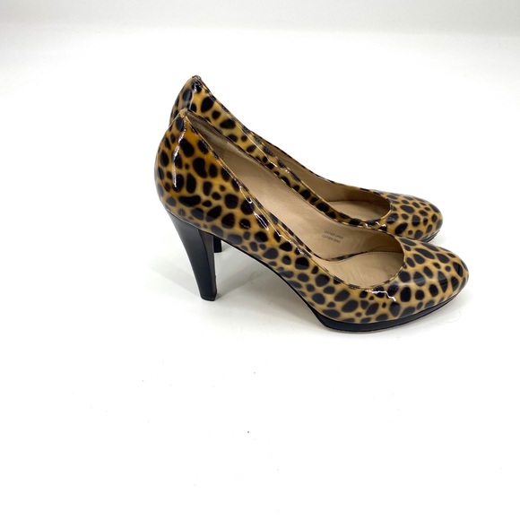 💕SALE💕Via Spiga Patten Leather Animal Print Heel - Picture 3 of 10